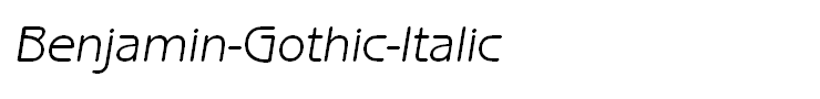 Benjamin-Gothic-Italic