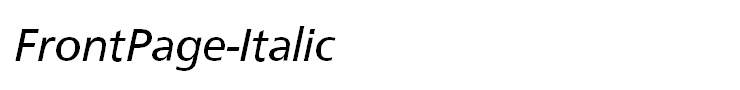 FrontPage-Italic