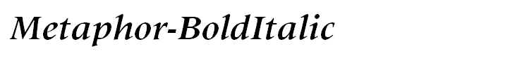 Metaphor-BoldItalic