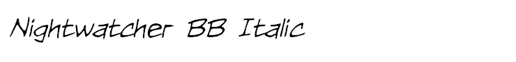 Nightwatcher BB Italic