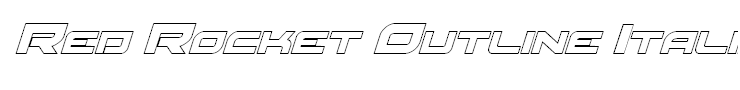 Red Rocket Outline Italic