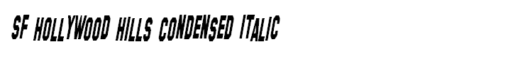 SF Hollywood Hills Condensed Italic